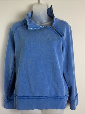 We The Free Just A Game Blue Half-Zip Pullover Sweatshirt Size Small